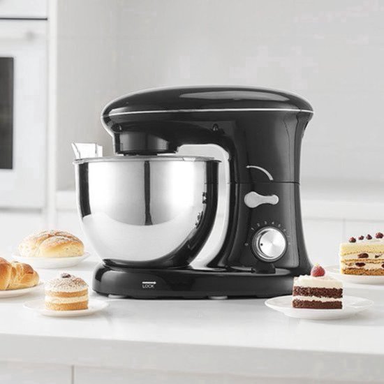 Keukenmixer - Mengmachine - Bakmixer - Deegkneder - Standmixer - 1400W Krachtige Motor - 4,5 Liter RVS Mengkom - Zwart — afbeelding 3