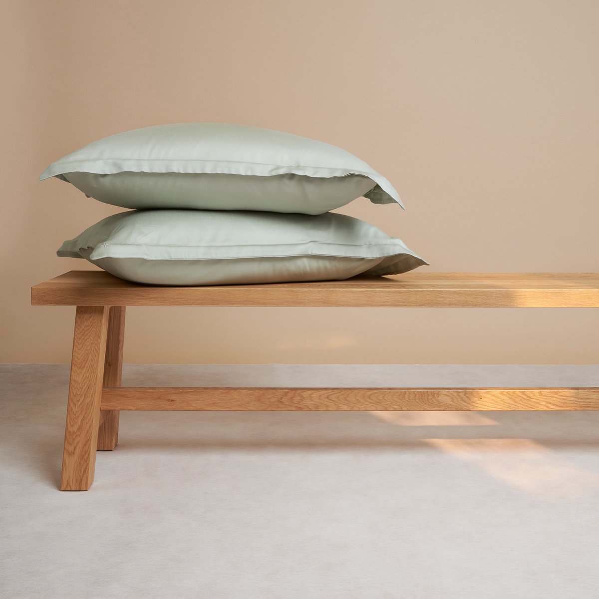 Coco & Cici - TENCEL - Sateen Kussensloop Grijs Groen - 1 kussensloop 40x80