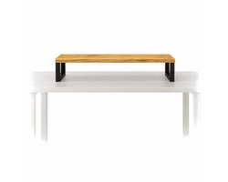 Begryf - Monitorstandaard - Eikenkleur - MDF en metaal - 90 x 20 x 10 cm - Ruimtebesparend