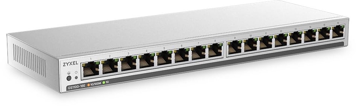 Solidchoice - 16-Poorts Gigabit Ethernet Switch zonder Ventilator