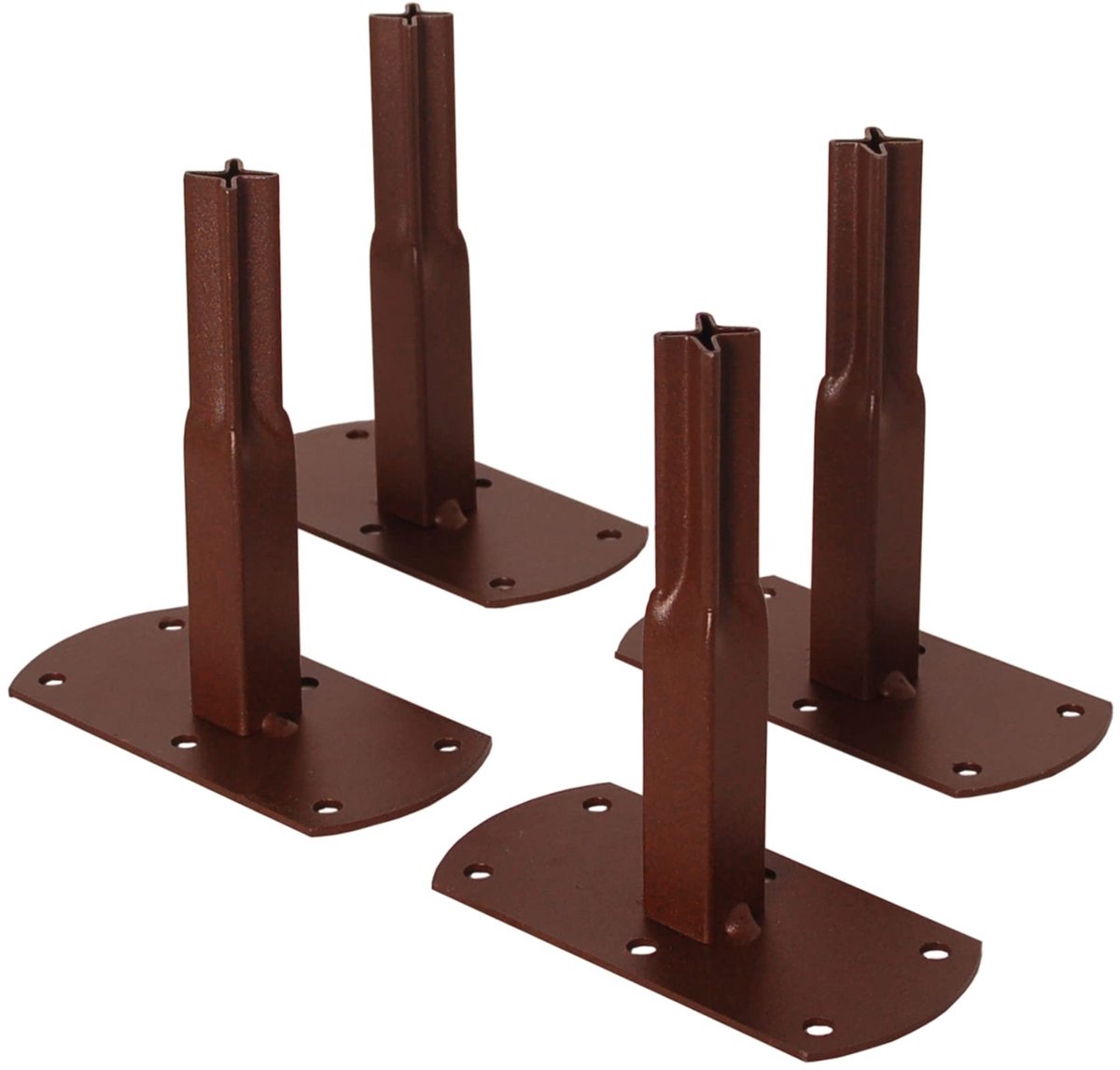 Solidchoice - Set van 4 Vierkante Schroefpoten van Ijzer, Geleefd