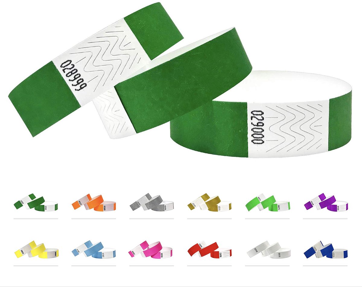 Solidchoice - Tyvek Identificatie Ribbons 19mm 1000 Stuks Donkergroen