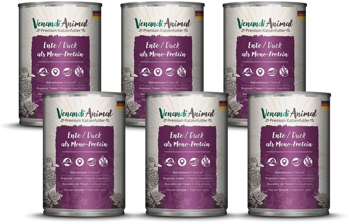 Solidchoice - Premium Kattenvoer met Eend, 6 x 400 g