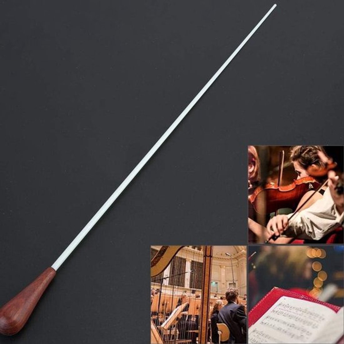 - Dirigentenstokjes - Professioneel - Houten handvat - Orkest - Dirigeerstokken - Geschikt voor muziekdirigenten - Houten model - Orkester dirigeerband muziekstokken.