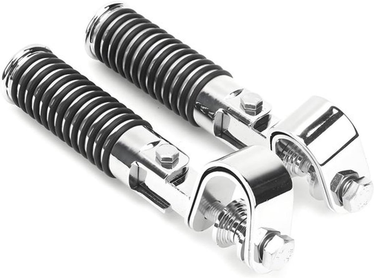 - Motorfiets Voetsteunen - Opvouwbaar - Zwart - Valbeugel Bescherming - Highway - Geschikt voor 25 mm Motor - Zwart