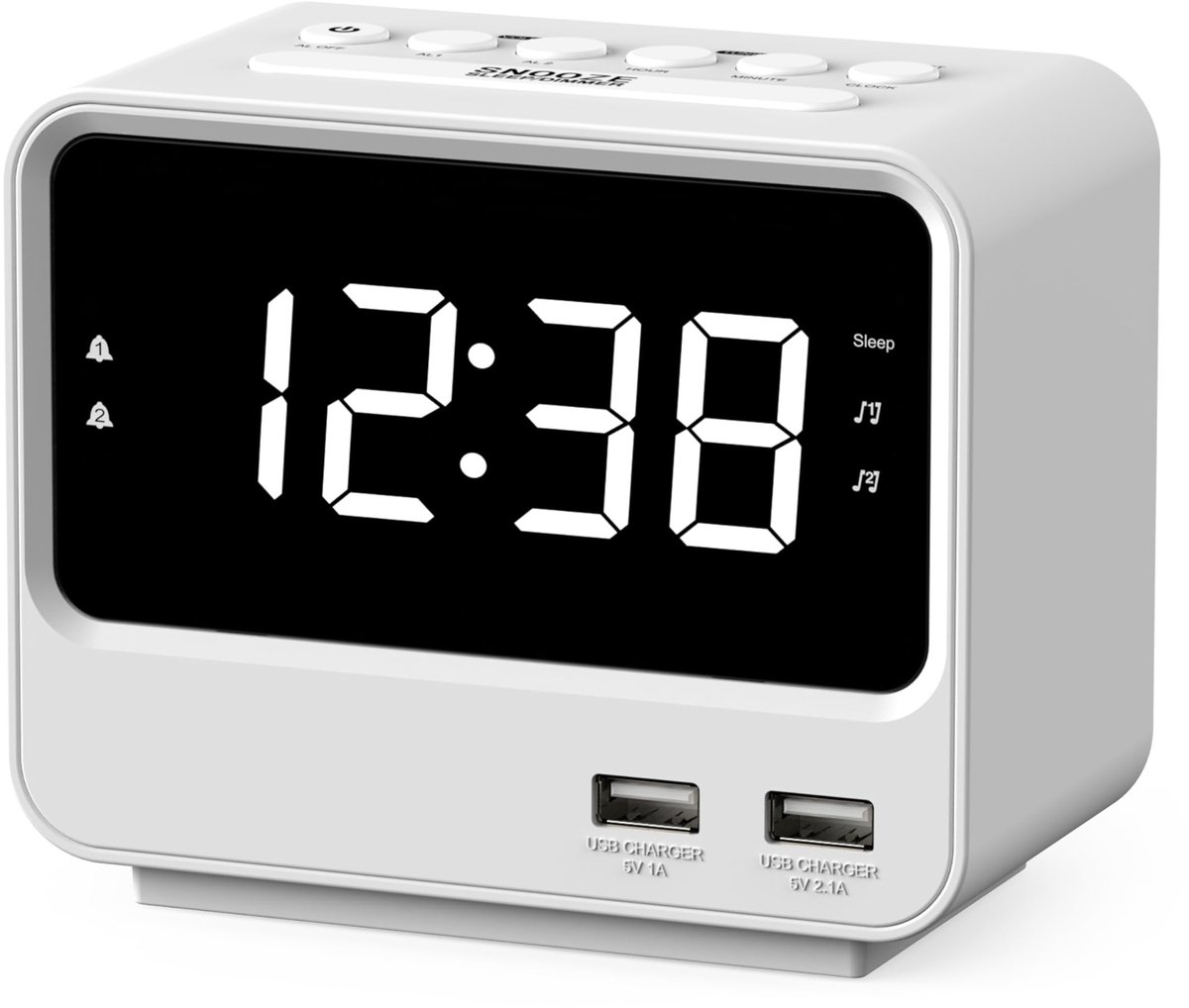 Solidchoice - Digitale Radio Alarm Klok met USB Oplaadpoort