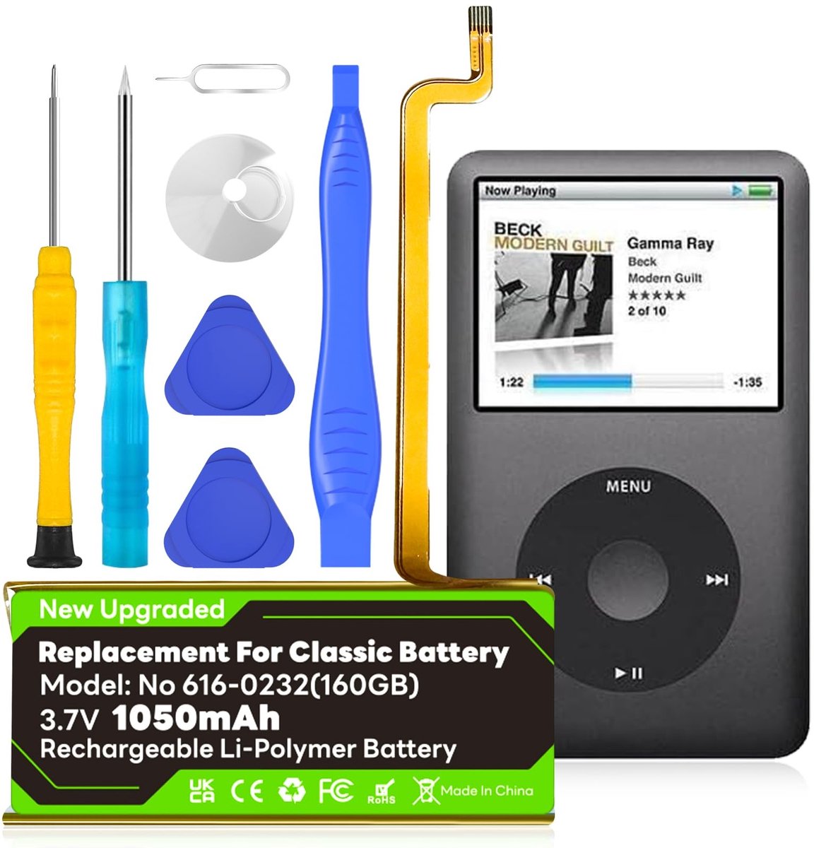 Solidchoice - 1050mAh Accu voor iPod met Reparatietools