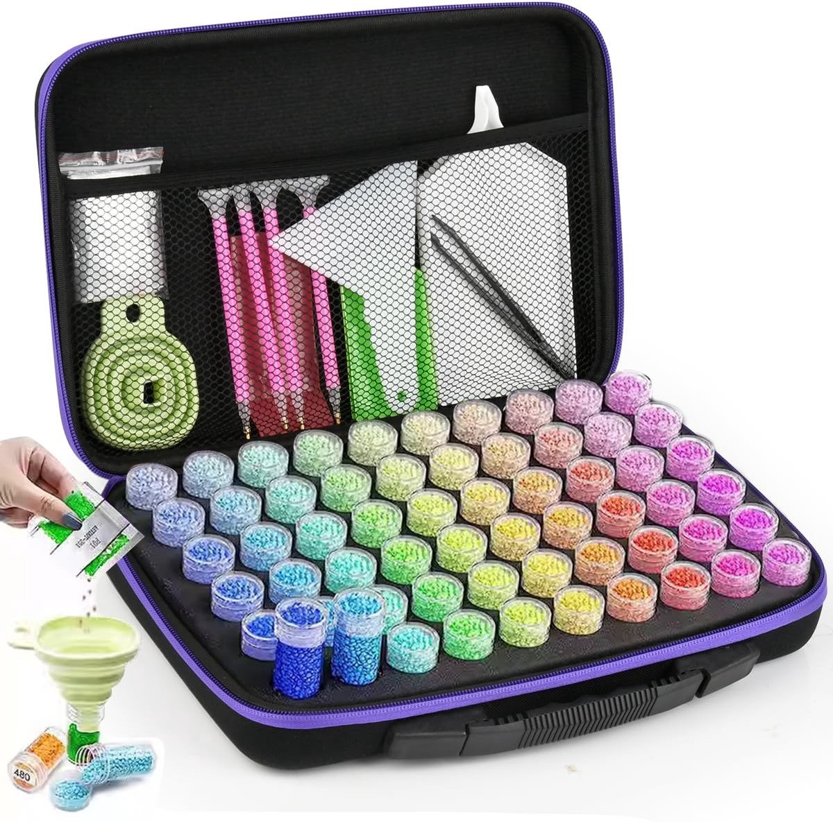 Solidchoice - 60-Slot Diamantkunst Opslagdozen voor Creatieve Projecten