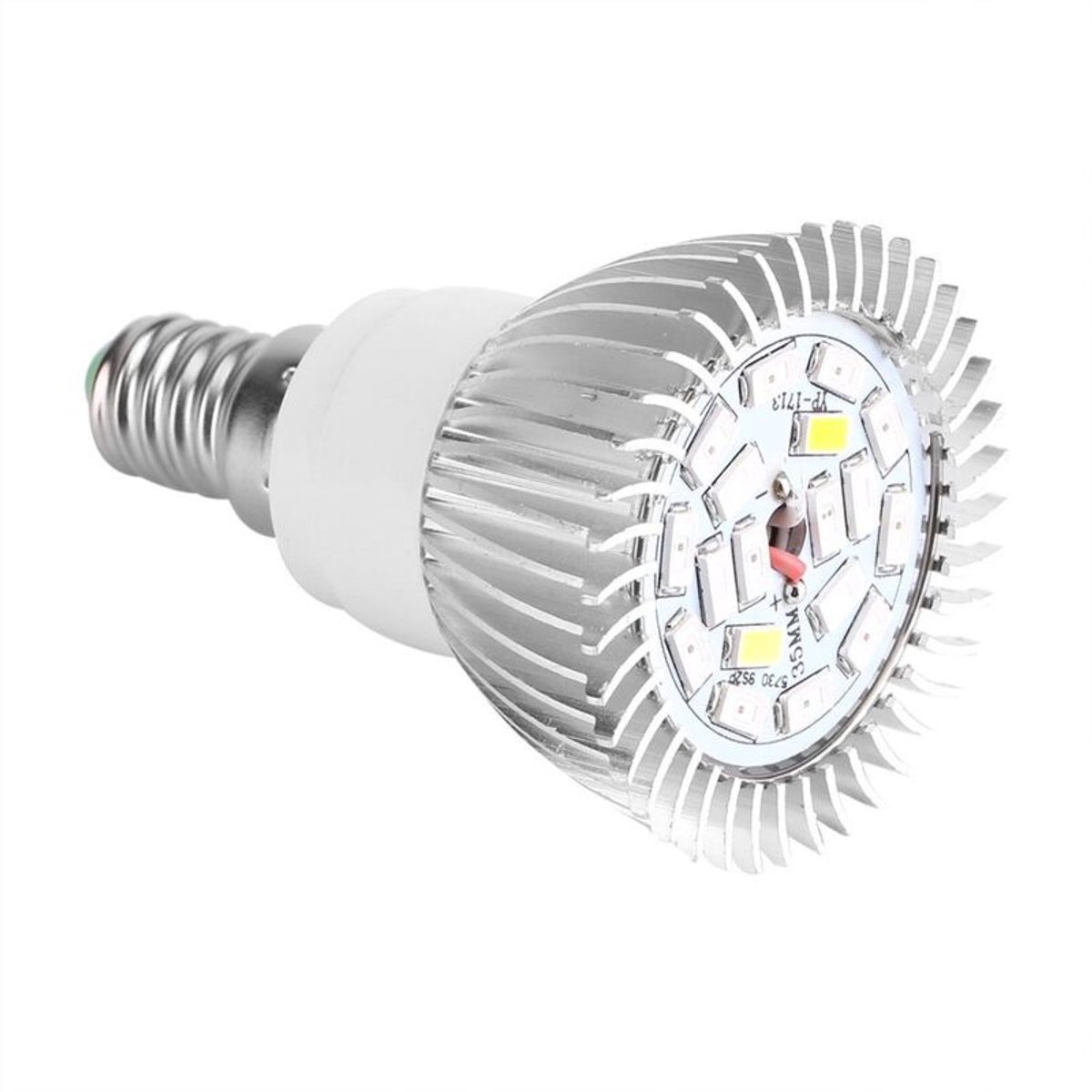 18W LED-groeilamp geschikt voor planten, volledig spectrum, geschikt voor kamerplanten, kasgroenten, vetplanten, hydrocultuurplanten en biologische zaailingen, 18 LED-parels, E27/E14/GU10 lampvoet (E14).