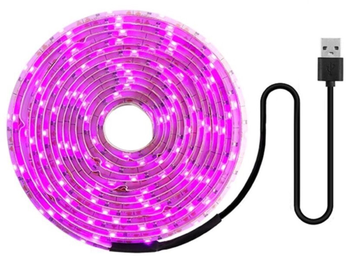 Volledig spectrum LED-plantengroeilamp, 5V USB-lichtstrip, 2835, geschikt voor kassen en hydrocultuur, 100 cm