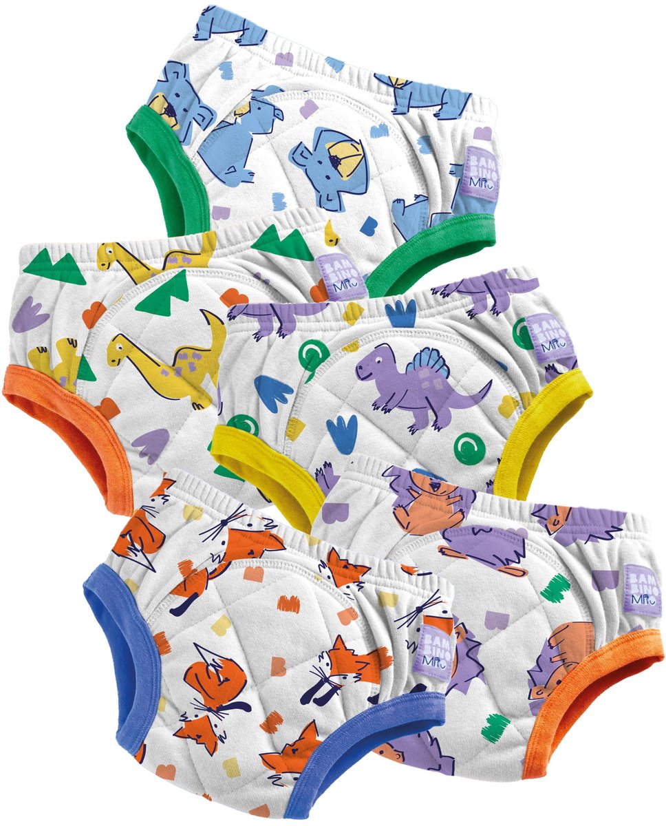 Set van 5 herbruikbare zindelijkheidsbroekjes in Gemengd gebrul | Sneller en met vertrouwen zindelijk worden | Bambino Mio®