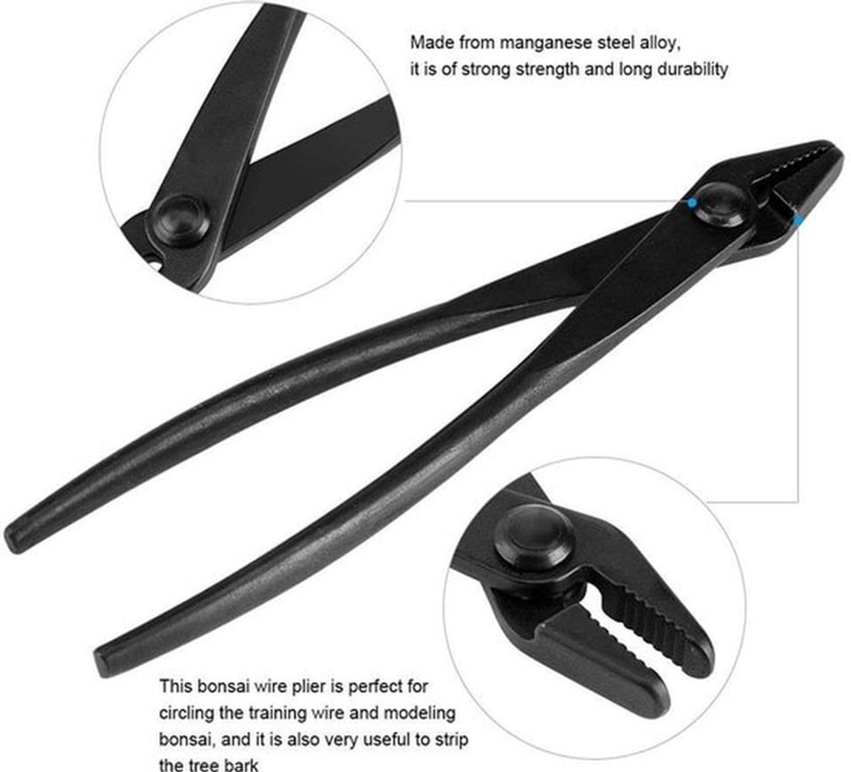 Draadknipper 7 Inch - Ergonomisch Handvat - Mangaan Stalen Bonsai Draadknipper - Multifunctioneel Tuinieren - Perfect voor Afpellen van Schors - Schokbestendig en Duurzaam - Bonsaitang