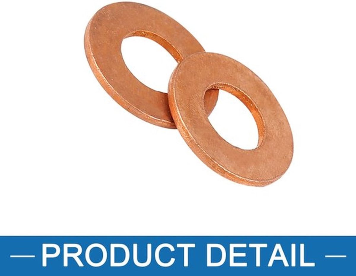 Sluitring Hoogwaardige Koper - Afdichting Ring - Platte Ring - 10 x 21 x 1,5 mm - 5 Stuks - Duurzaam en Hoogspanningsbestendig - Afdichtring