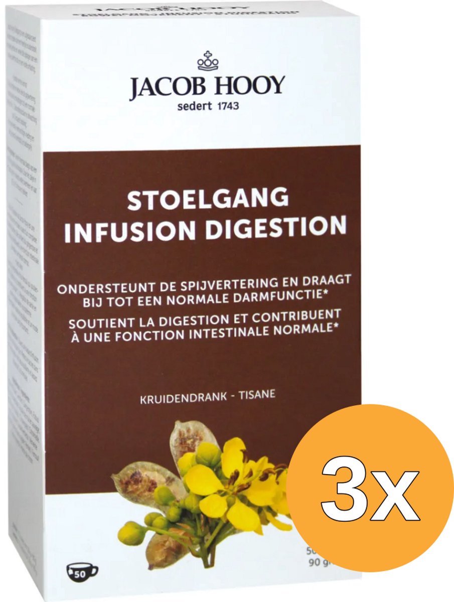 3x Jacob Hooy Natuurlijke Stoelgang Theezakjes (50 stuks)
