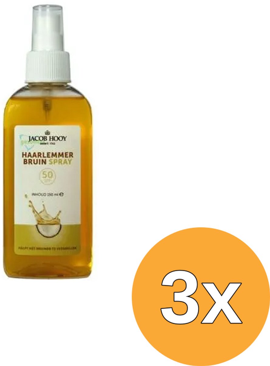 3x Jacob Hooy Haarlemmerbruin Spray Spf50 (150 ml)