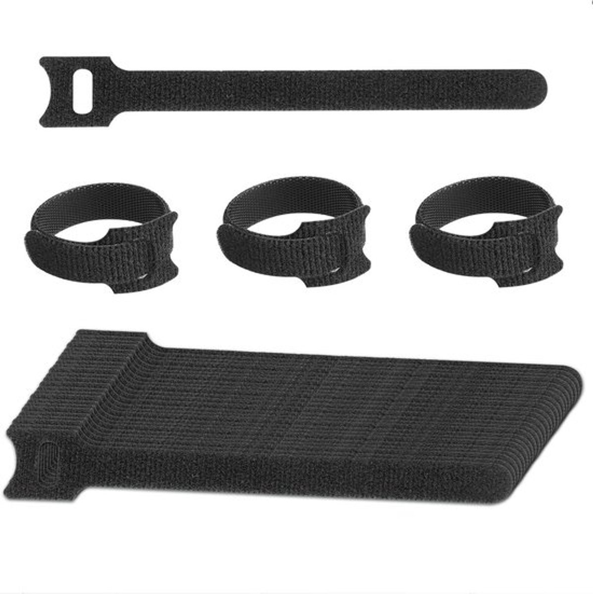 Kabelbinders met klittenband Zwart 100 stuks - Herbruikbaar 150 x 12 mm voor thuis en op kantoor