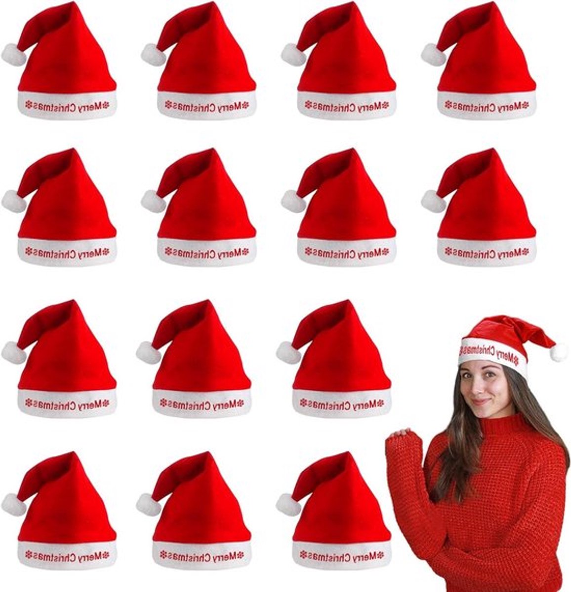 15 Stuks Volwassen Kerstmutsen - Grappige Kerstmutsen voor Feestjes, Santa Mutsen, 40 x 28 cm, Perfect voor Kerstmis en Feestelijke Gelegenheden
