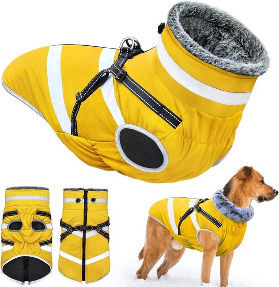Winterse Waterdichte Hondenjassen met Reflecterende Details - Warme Kleding voor Kleine, Middelgrote en Grote Honden in Koud Weer, Ideaal voor Sneeuw en Regen