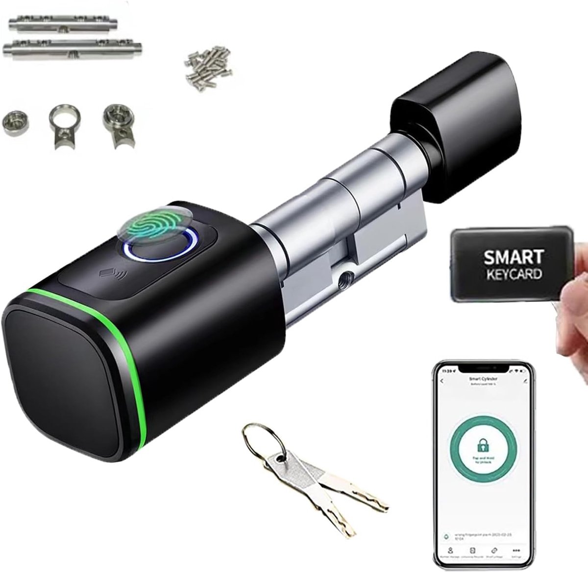 Elektronisch deurslot IP65 - RFID kaart en Bluetooth - Geschikt voor 35-60 mm deuren - Eenvoudige installatie - ShopVlot