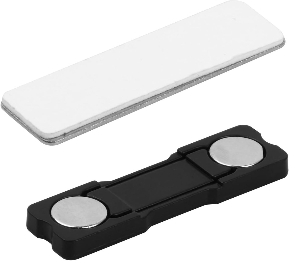Naamplaat Houder 4,5 x 1,2 cm - Aluminium met Sterke Magneet - Dubbele Magnetische Naamplaat - Ideaal voor Kleding - ShopVlot