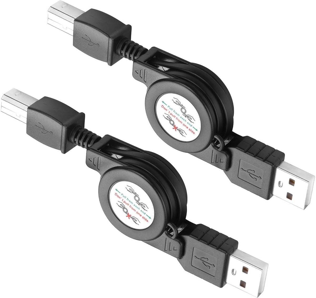 USB Printer Kabel 70cm - Retractable - Hoog snelheid 480 Mbps - Flexibel gebruik voor printer/scanner - ShopVlot