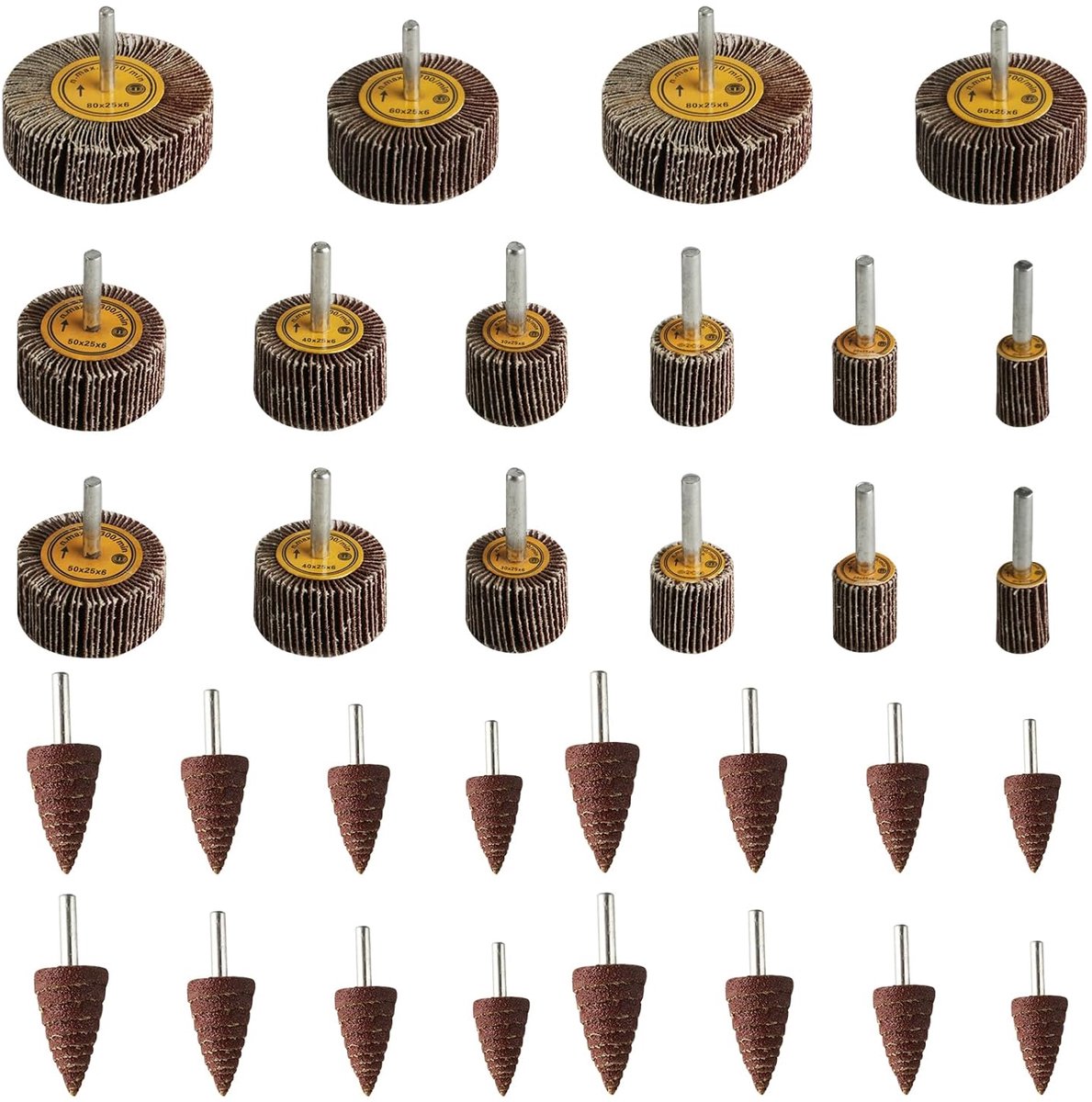 Lamellen slijper 32 stuks - 80 grit - siliconen carbide - voor het ontroesten en polijsten - ShopVlot