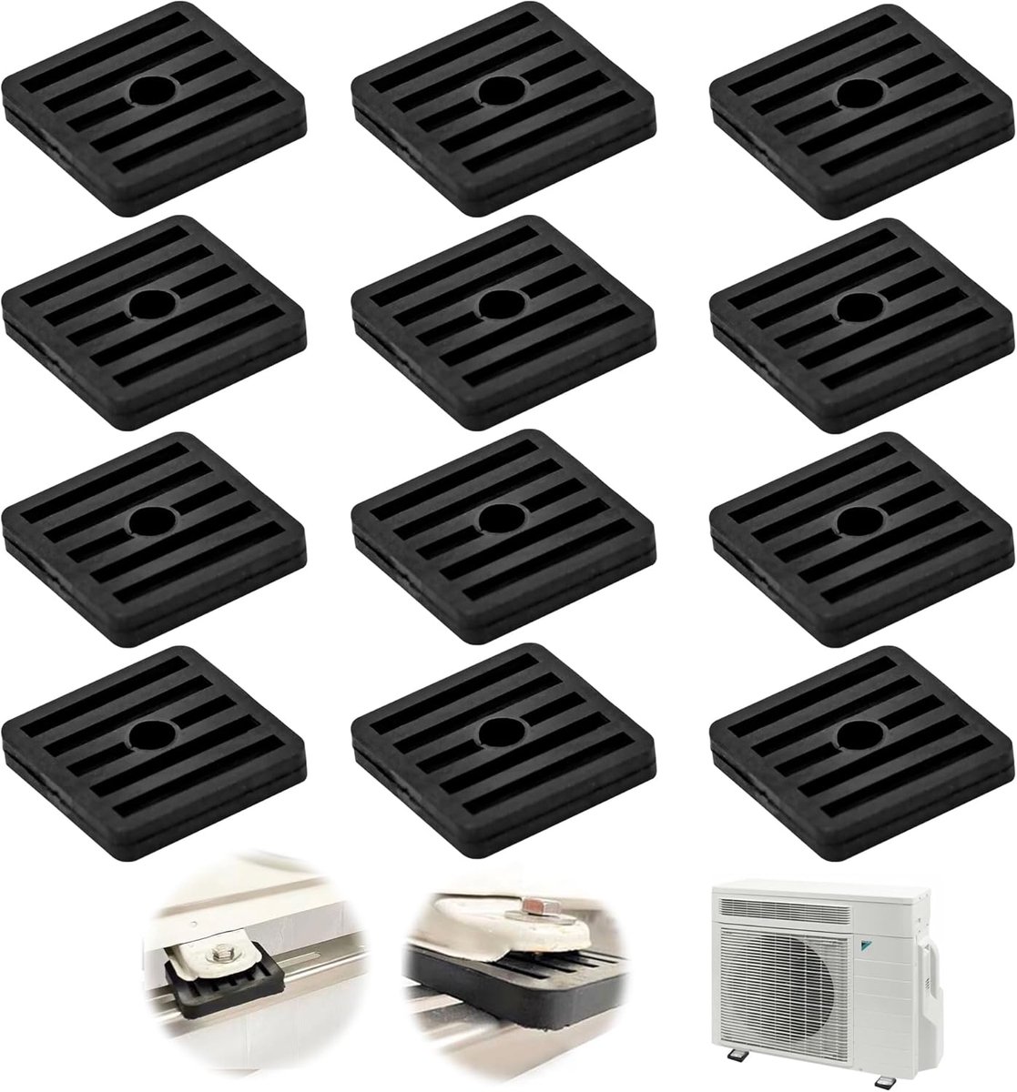 Vibratiedempers rubber - Pack van 12 - Antivibratie voeten - Langdurige schokabsorber - ShopVlot