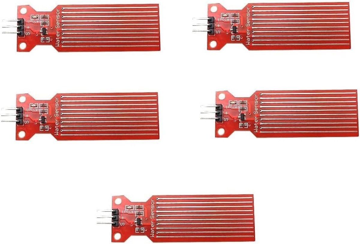 Waterniveausensor 5 stuks - Rood - Alarm - Wandmontage voor eenvoudige detectie - ShopVlot