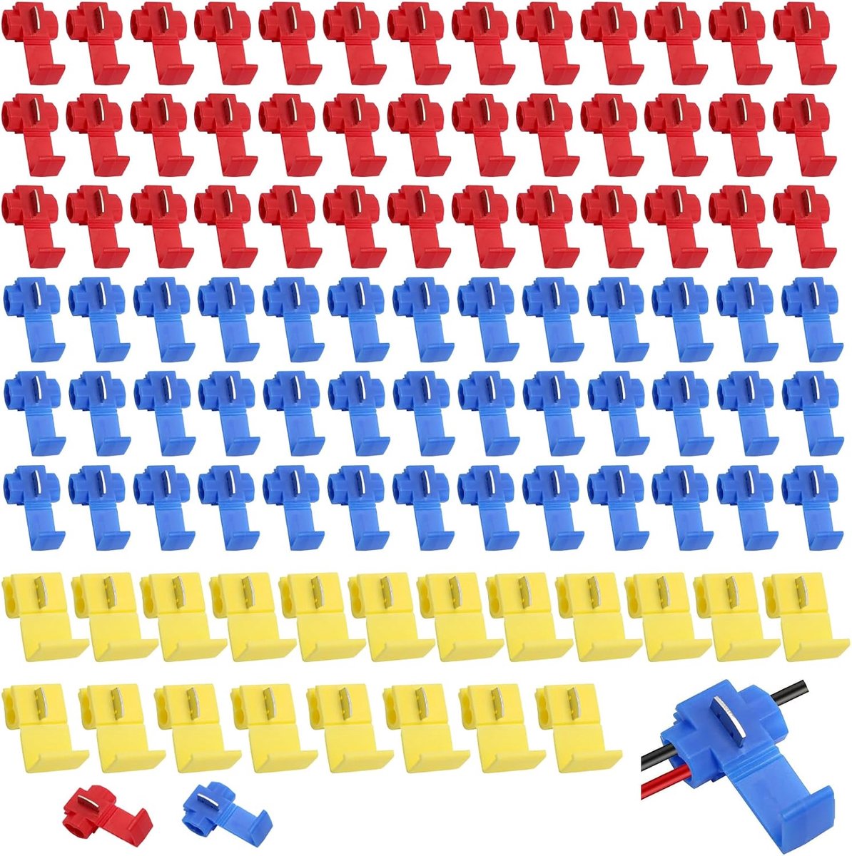Stroomdieven voor auto's - Snelkoppelingsset - Assortiment rood, blauw, geel - Ideaal voor auto en motorfiets - ShopVlot