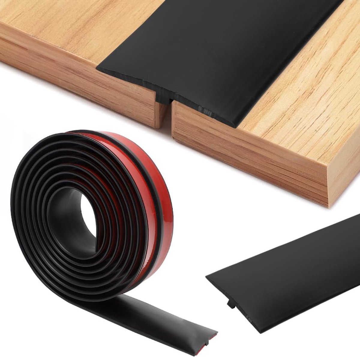 Overgangsprofiel zelfklevend 5 cm x 3 m - T-profiel PVC - naadloze overgang - geschikt voor deurthresholds - ShopVlot