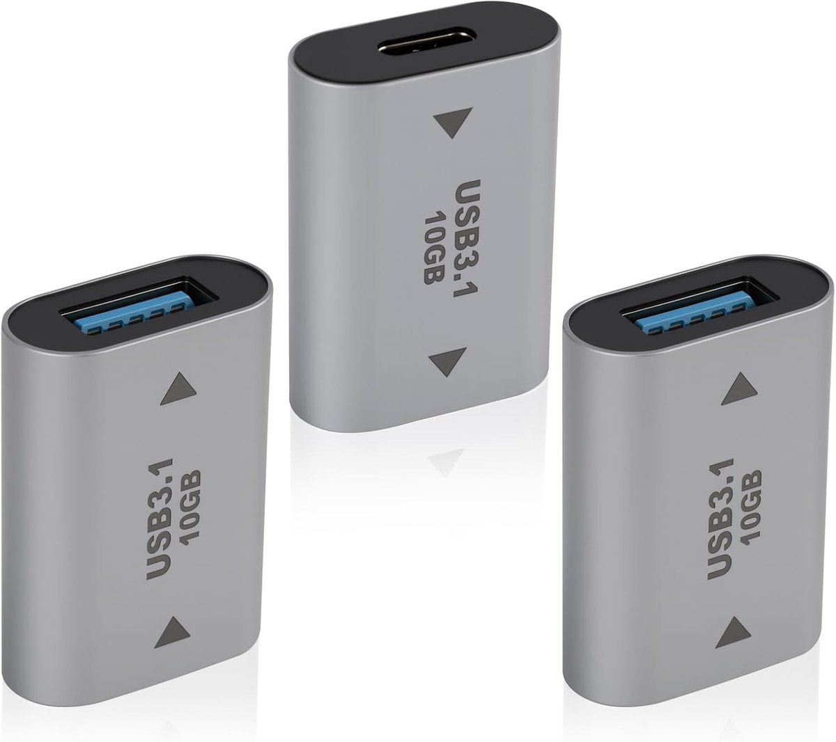 USB naar USB-C adapter 10Gbps - 3 stuks - snelle gegevensoverdracht - ideaal voor laptops en opladers - ShopVlot