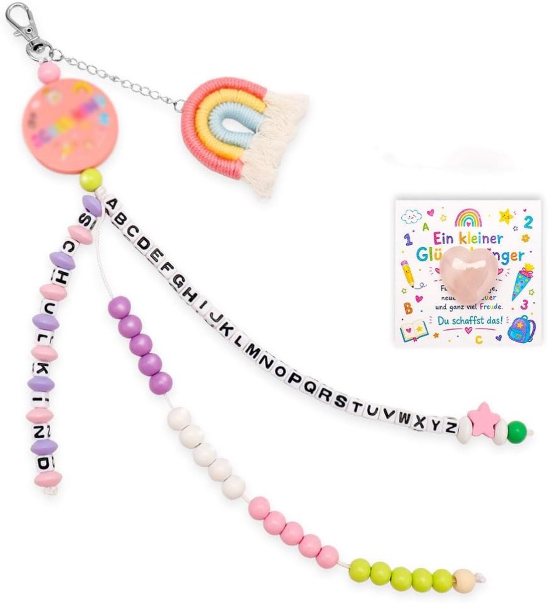 Cadeau eerste schooldag - rekentouw en gelukssteen - geschenkdoos met kaart - steun voor kinderen - ShopVlot