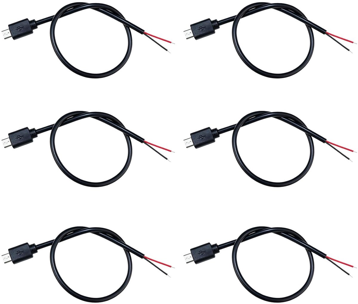 Micro-USB-pigtail-kabel 30 cm - 22 AWG - open draaduiteinde - ideaal voor doe-het-zelf elektronica - ShopVlot