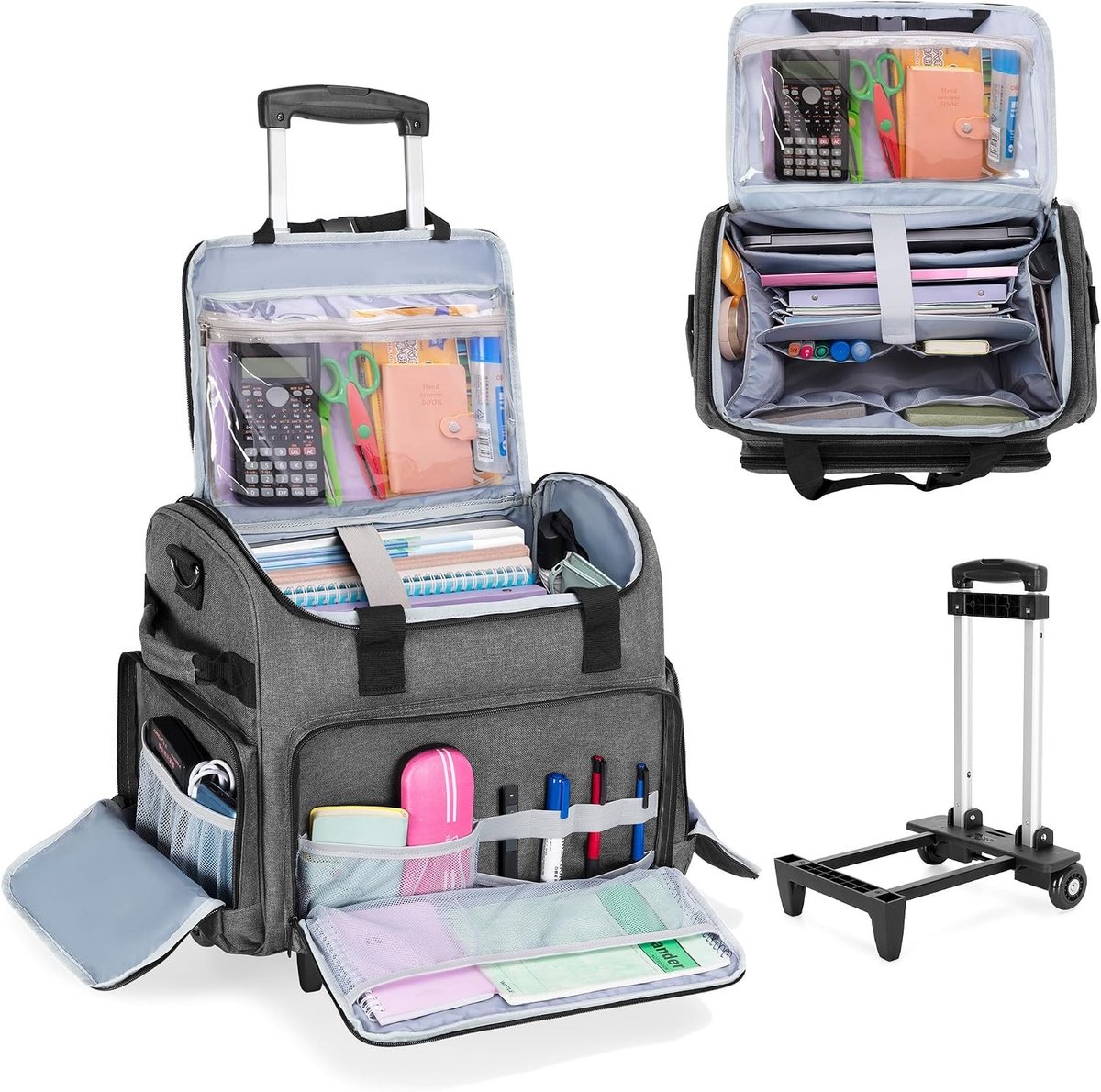 Wielbare Leraartas met Uitbreidbare Bestandsorganizer, Geschikt voor 15.6 Inch Laptop, Ideaal voor Onderwijs, Handwerk en Medische Benodigdheden