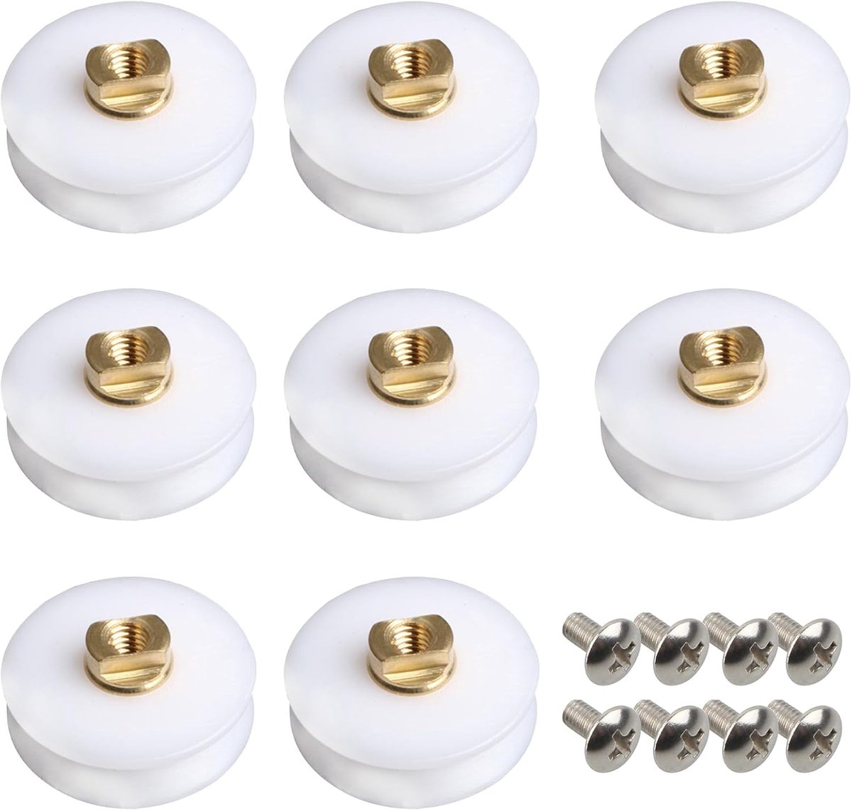 Schuifdeurrijders 22,5mm - Versterkte nylon wielen - Geluidloze werking - Ideaal voor douchecabine - ShopVlot