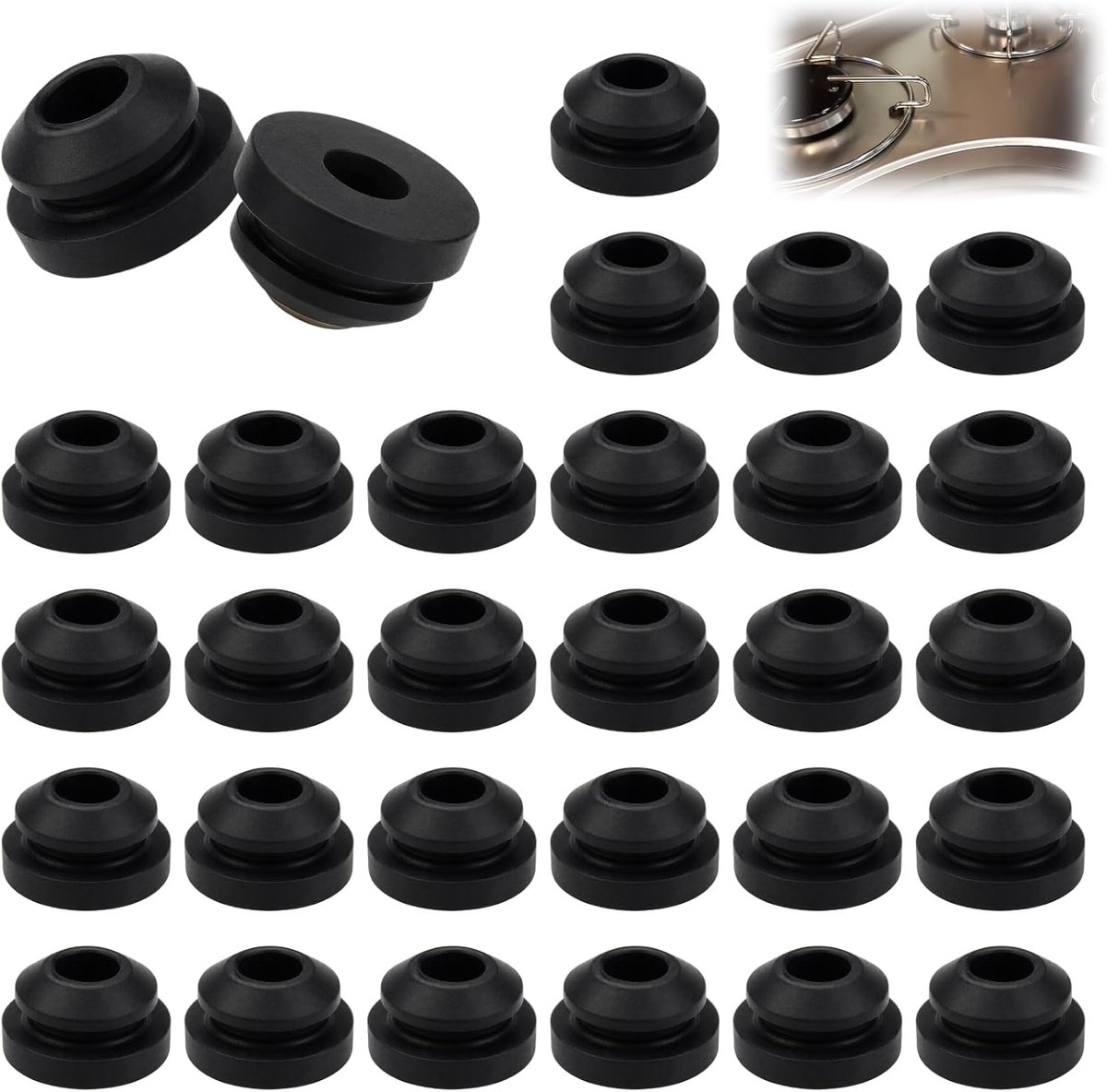 Rubber 5 mm camperscarriers - set van 30 - perfect voor gasfornuizen - vervang versleten onderdelen - ShopVlot