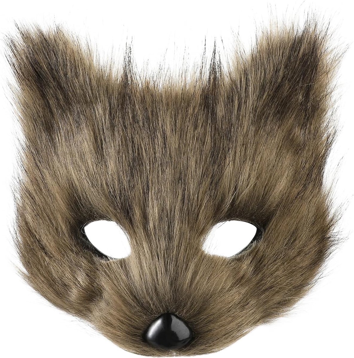 Halloween masker - half gezicht - faux fur pluche - ideaal voor feest en carnaval - ShopVlot