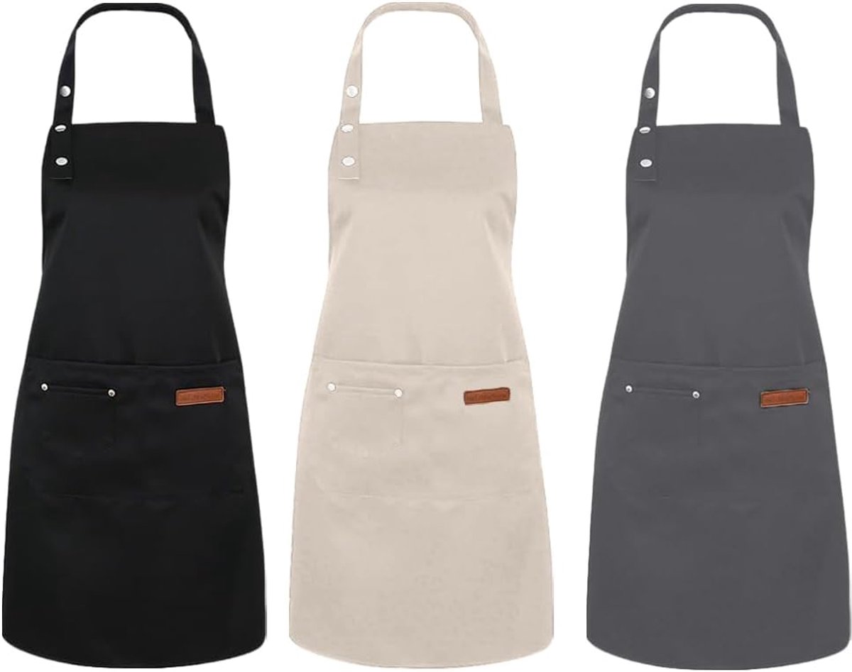 Keukenschort 3 stuks - waterdicht - verstelbaar - ideaal voor barbecue en koken - ShopVlot