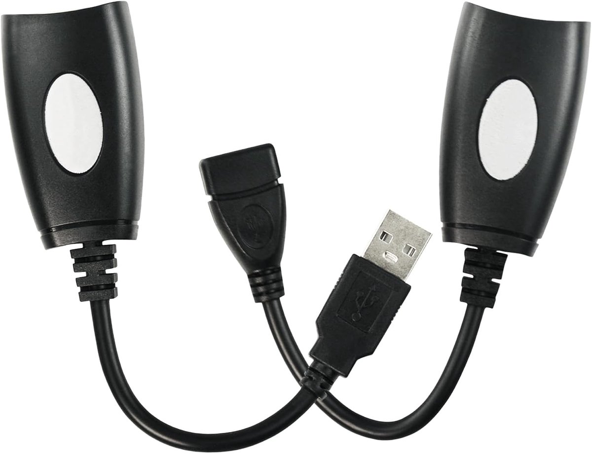 USB naar RJ45 verlengadapter - Ethernet USB verlengkabel - zwart - stabiele netwerkaansluiting voor apparaten - ShopVlot