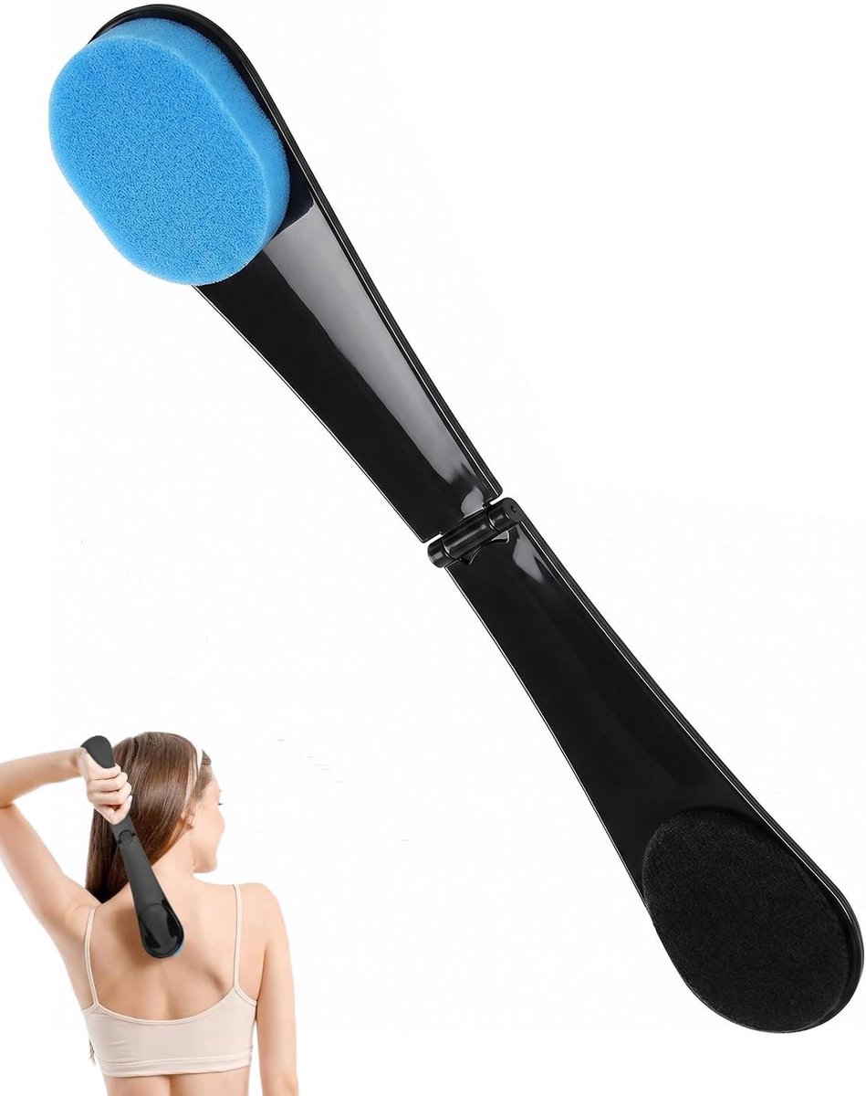 Sunscreen Applicator Blue Foldable Back Cream Applicator Shower Sponge for Even Skin Comfort - ShopVlot