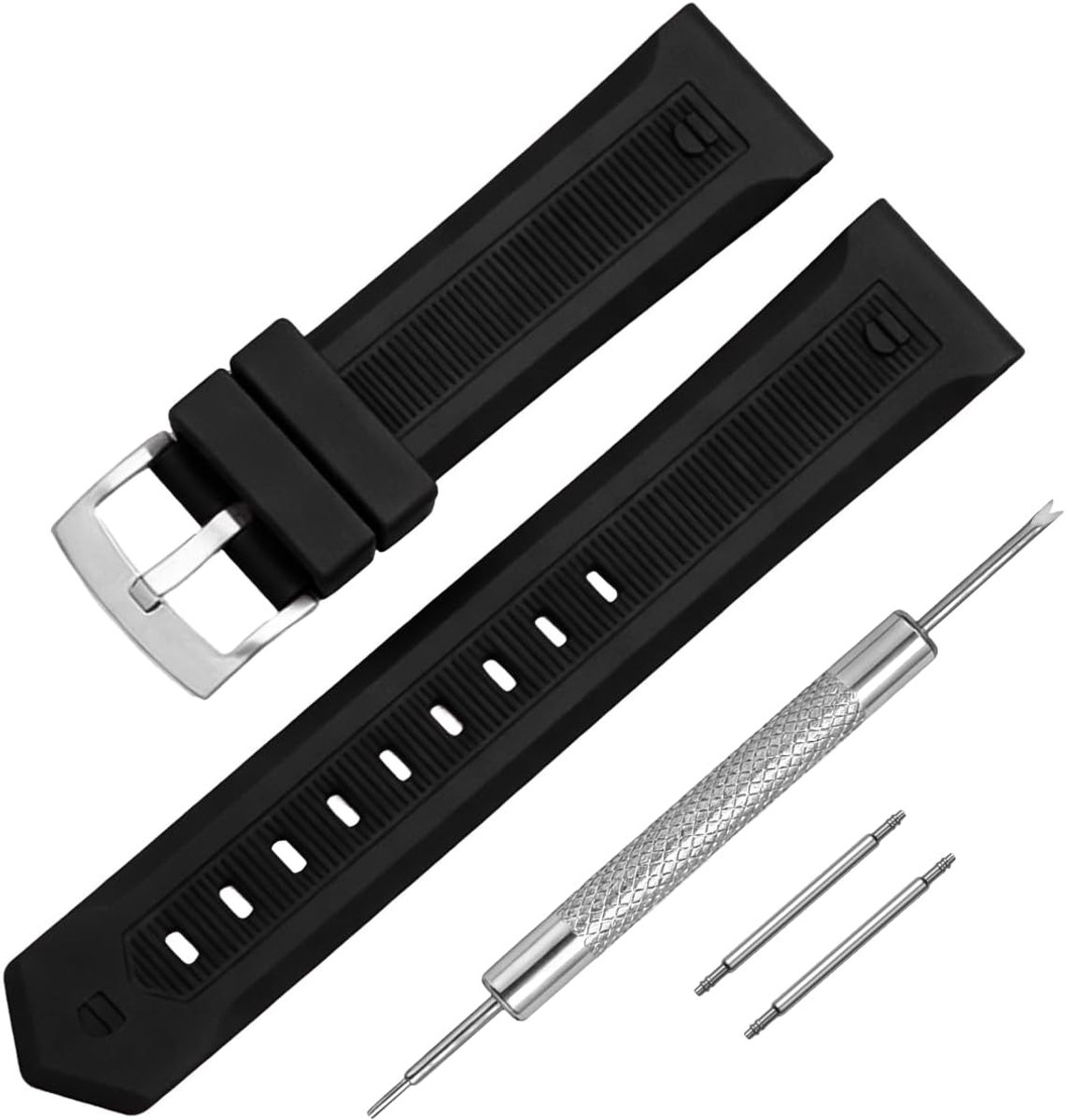 Replacement WATCH TYRE RUBBER STRAP Replacement for Tag Heuer Formula F1 Aquaracer 20/22mm (Black, 22mm) - ShopVlot