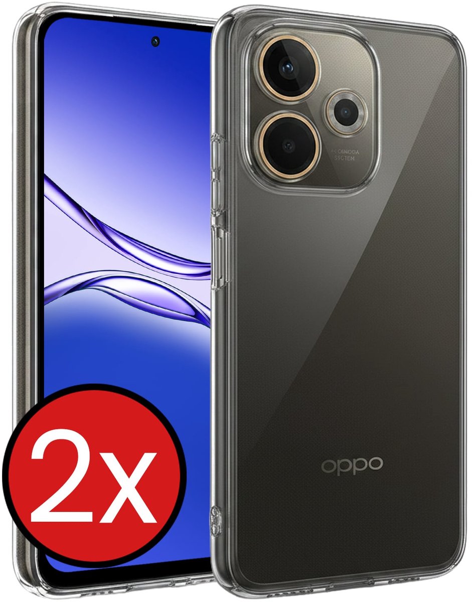 Hoesje - 2 Stuks - Geschikt voor OPPO A5 Pro - Sterk & Shockproof - Telefoonhoes - Back Cover - Case Siliconen - Telefoon Hoes - Transparant