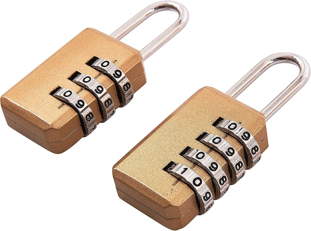 Combinatieslot 4- en 3-cijferig - 2-delige set - hoogwaardig - ideaal voor bagage en lockers - ShopVlot