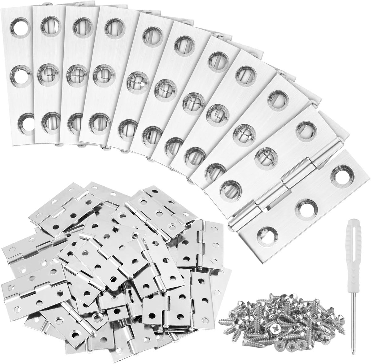 30 Pieces Collapsible Hinges 44mm x 32mm Stainless Steel Mini Hinges for Cabinet Doors Wooden Doors Furniture Hinges - ShopVlot