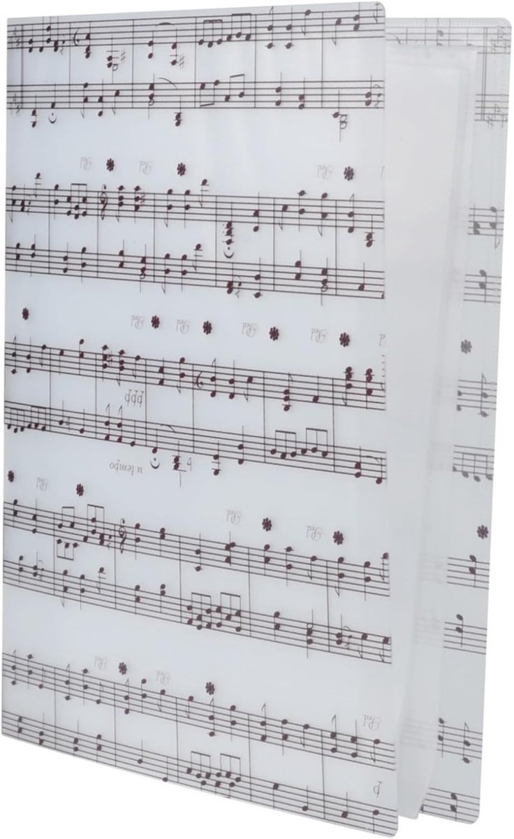Sheet Music Holder, Music Notebook, Music Folder, A4, 40 Pages, Sheet Music Folders, Music Folder (White) - ShopVlot
