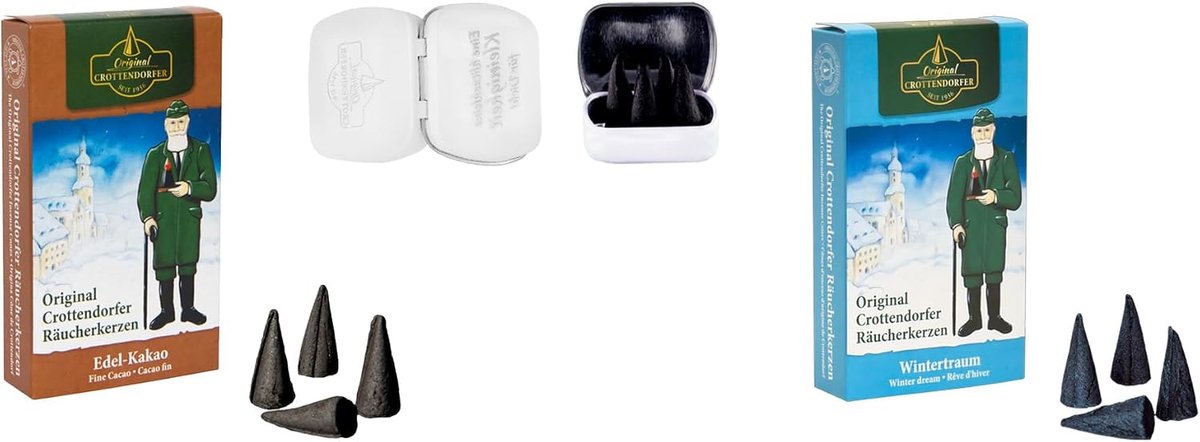 Crottendorfer Smoke candles set of 2 - fragrances: noble cocoa and winter dream in standard size M - ShopVlot