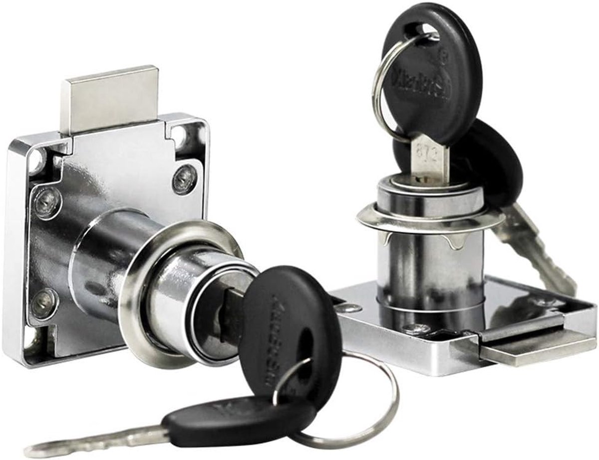 Drawer lock 2 furniture lock locks cylinder for drawers & cupboards screw lock security lock - ShopVlot