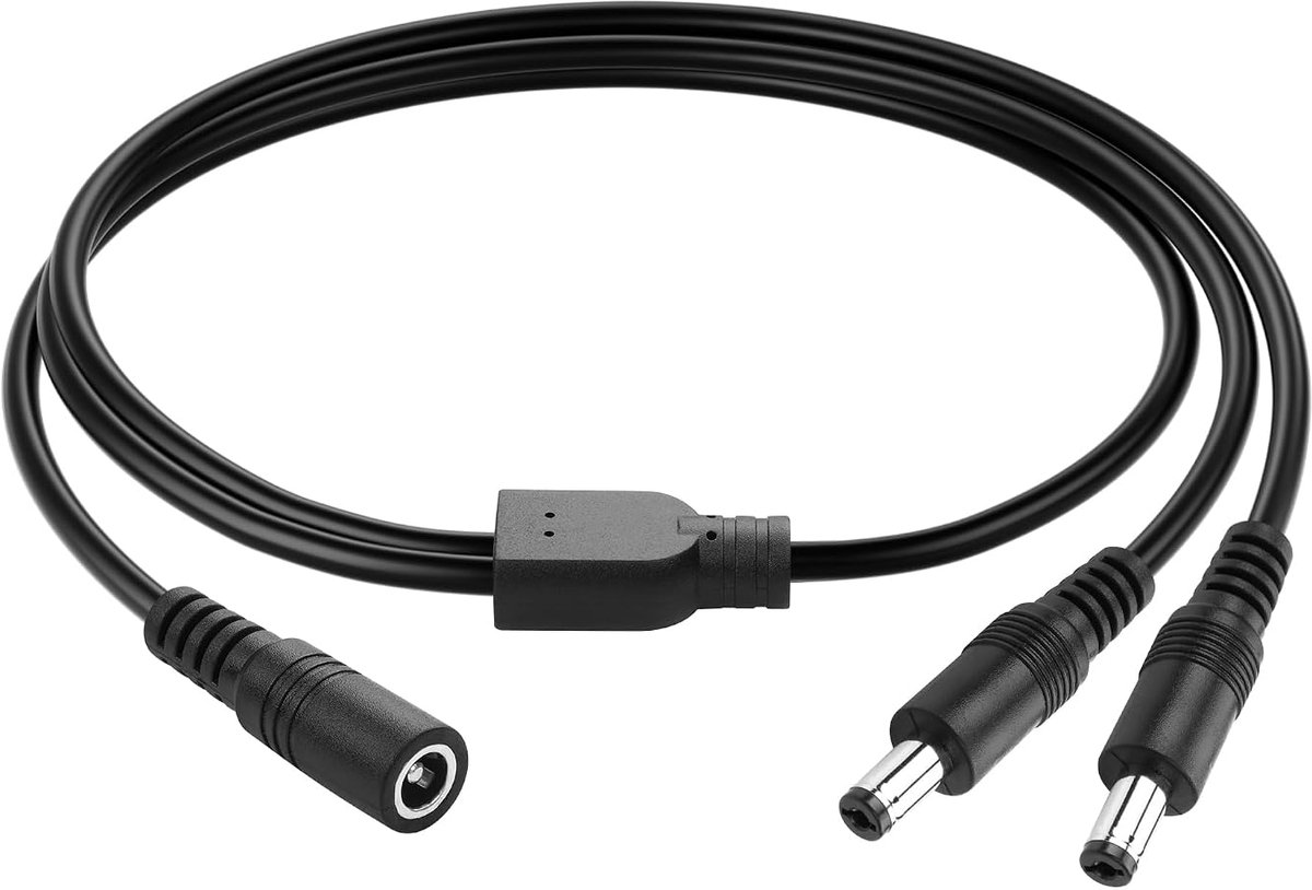 DC Y Distributor Cable, 1 Bus to 2 Plugs, 5.5mm x 2.1mm DC Power Distributor Cable, for CCTV Surveillance Cameras - ShopVlot