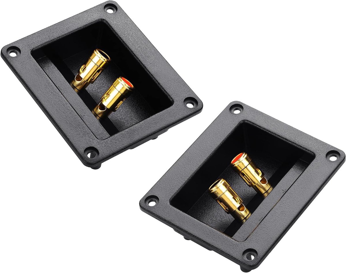 Speaker Terminal Blocks, Square Spring-Loaded Push-in Jacks with Dual Cable Tie Posts, Suitable for Stage Speakers and - ShopVlot