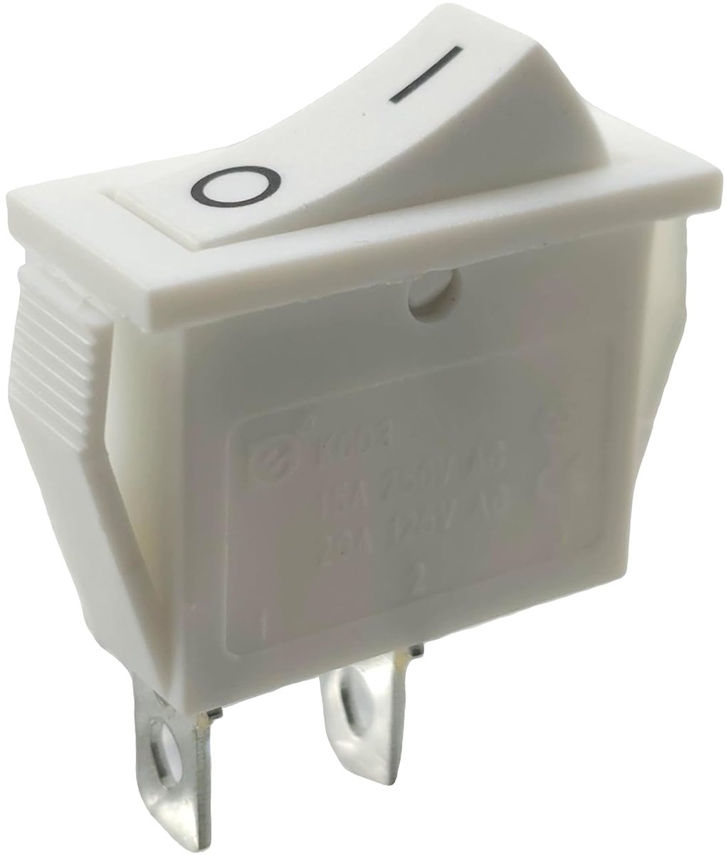 Toggle switch built-in 2-pole 15A 250VAC frame size 3x1.2 cm white - ShopVlot